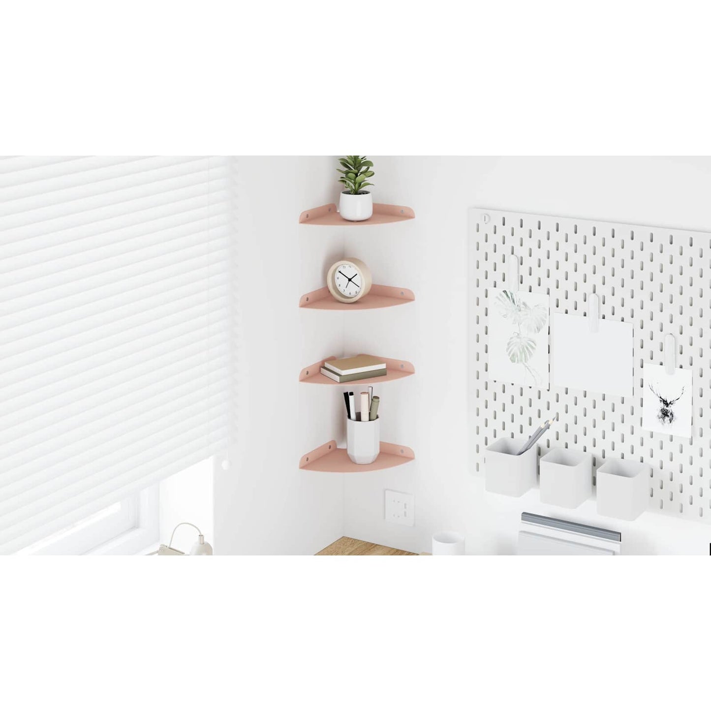 Floating Shelf with Shelf 4 pcs Pink 18 x 18 x 2 cm
