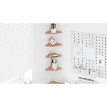 Floating Shelf with Shelf 4 pcs Pink 18 x 18 x 2 cm