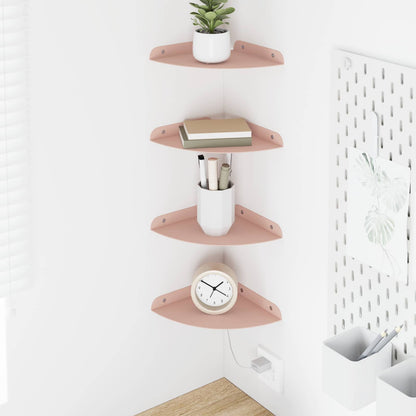 Floating Shelf with Shelf 4 pcs Pink 18 x 18 x 2 cm