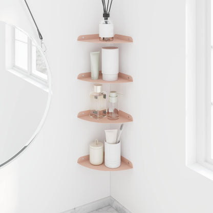 Floating Shelf with Shelf 4 pcs Pink 18 x 18 x 2 cm