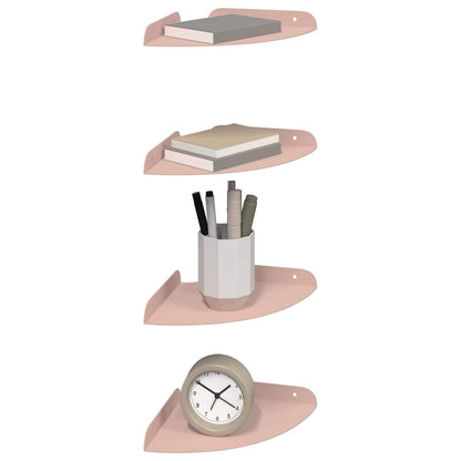 Floating Shelf with Shelf 4 pcs Pink 18 x 18 x 2 cm