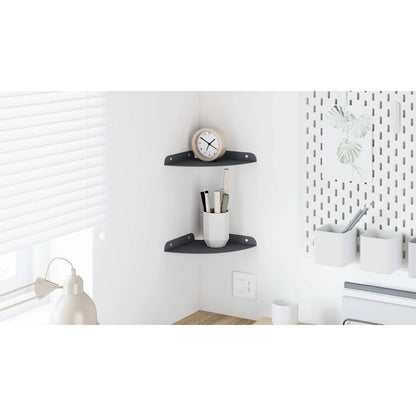 Floating Shelf with Shelf 2 pcs Anthracite 18 x 18 x 2 cm