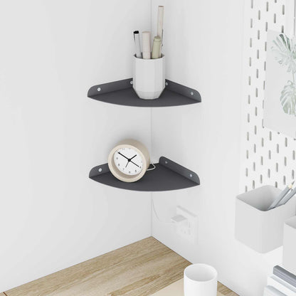 Floating Shelf with Shelf 2 pcs Anthracite 18 x 18 x 2 cm