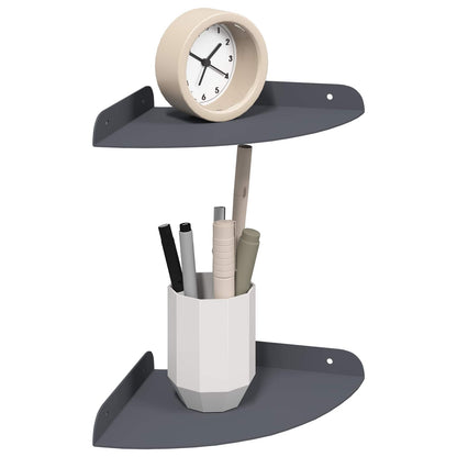Floating Shelf with Shelf 2 pcs Anthracite 18 x 18 x 2 cm
