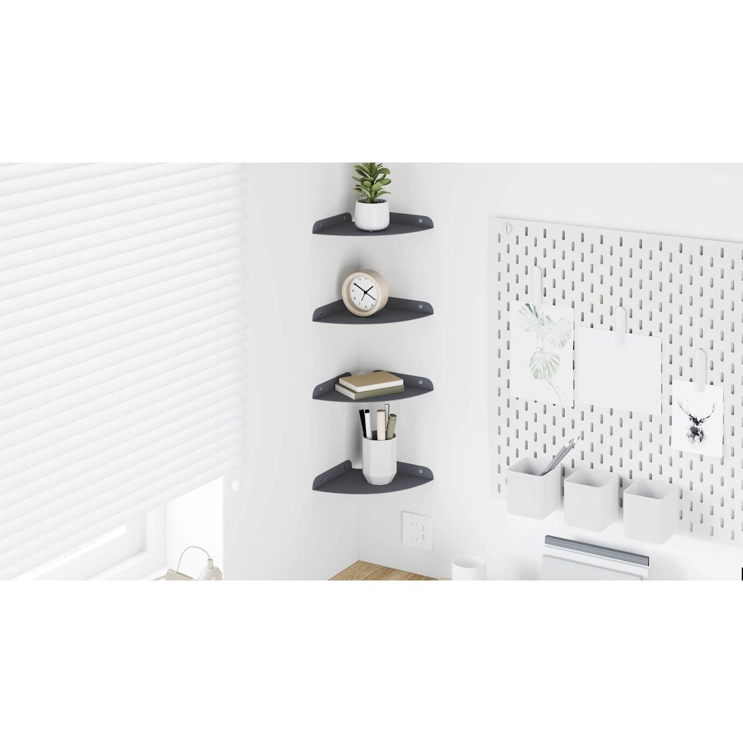 Floating Shelf with Shelf 4 pcs Anthracite 18 x 18 x 2 cm