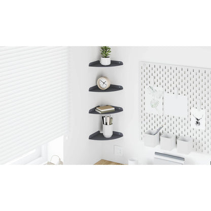 Floating Shelf with Shelf 4 pcs Anthracite 18 x 18 x 2 cm