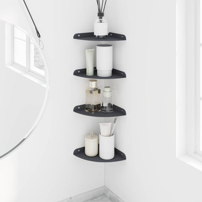 Floating Shelf with Shelf 4 pcs Anthracite 18 x 18 x 2 cm