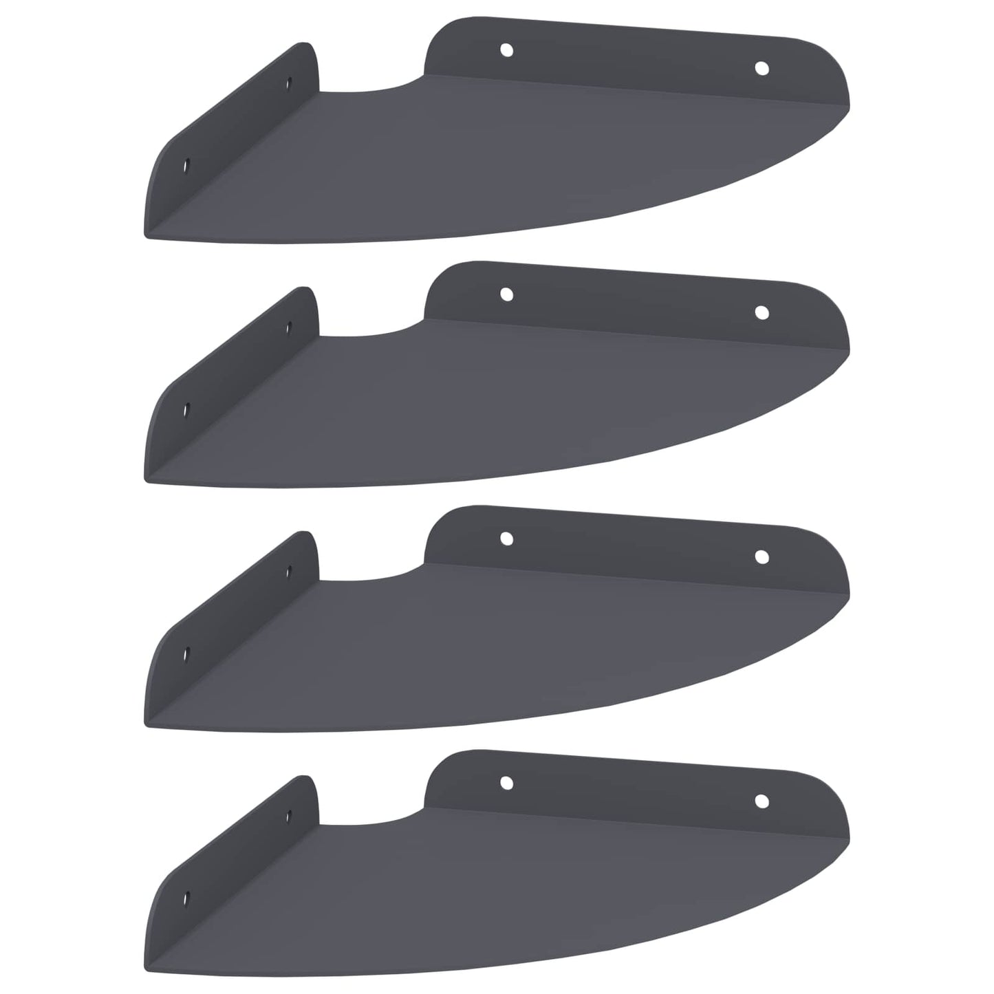Floating Shelf with Shelf 4 pcs Anthracite 18 x 18 x 2 cm