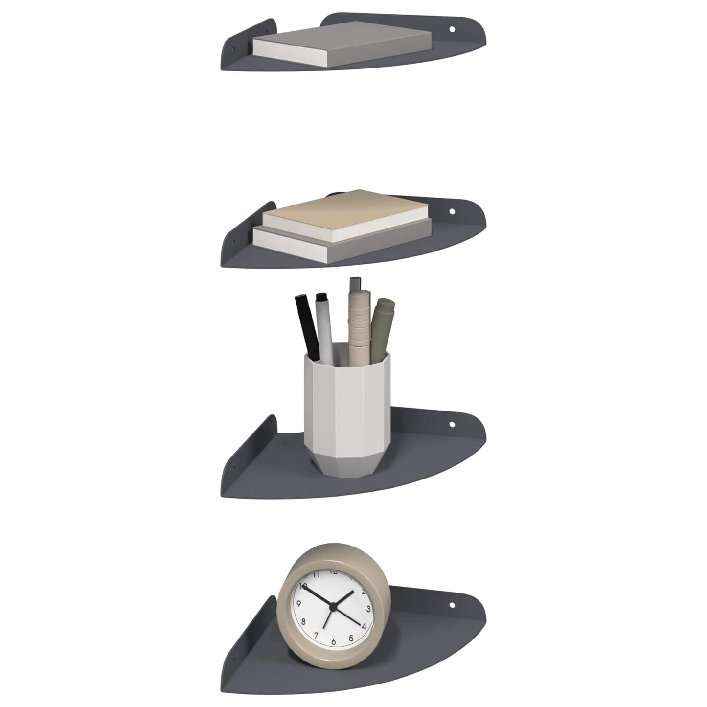 Floating Shelf with Shelf 4 pcs Anthracite 18 x 18 x 2 cm