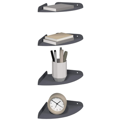 Floating Shelf with Shelf 4 pcs Anthracite 18 x 18 x 2 cm