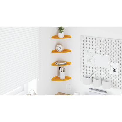 Floating Shelf with Shelf 4 pcs Mustard Yellow 18 x 18 x 2 cm