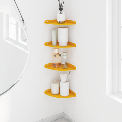 Floating Shelf with Shelf 4 pcs Mustard Yellow 18 x 18 x 2 cm