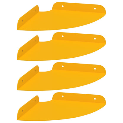 Floating Shelf with Shelf 4 pcs Mustard Yellow 18 x 18 x 2 cm