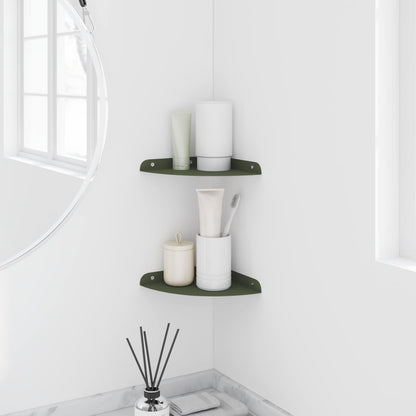 Floating Shelf with Shelf 2 pcs Olive Green 18 x 18 x 2 cm