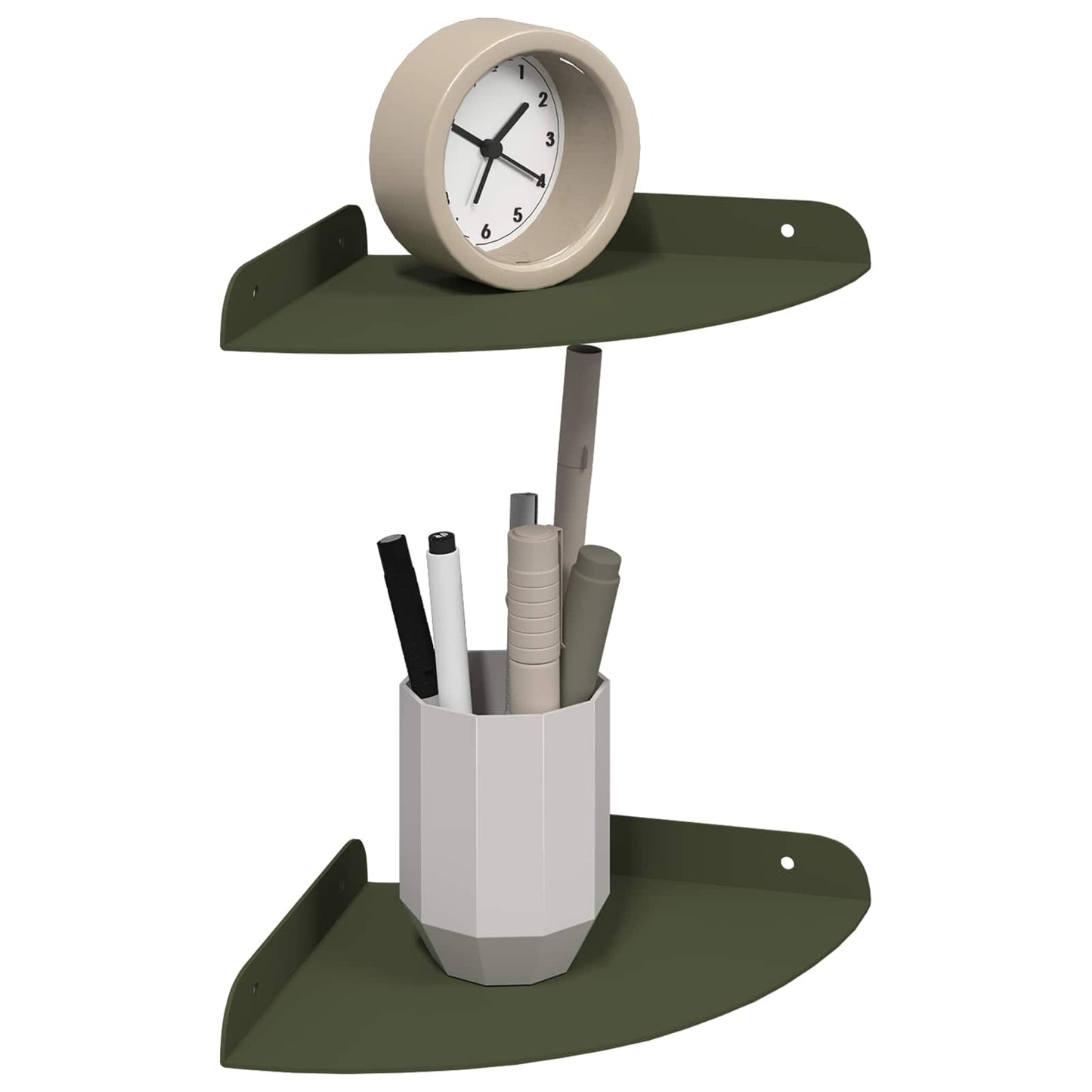 Floating Shelf with Shelf 2 pcs Olive Green 18 x 18 x 2 cm