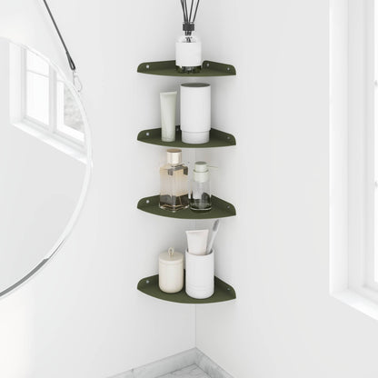 Floating Shelf with Shelf 4 pcs Olive Green 18 x 18 x 2 cm