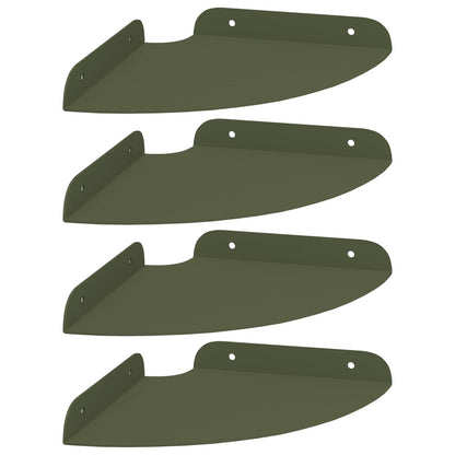 Floating Shelf with Shelf 4 pcs Olive Green 18 x 18 x 2 cm