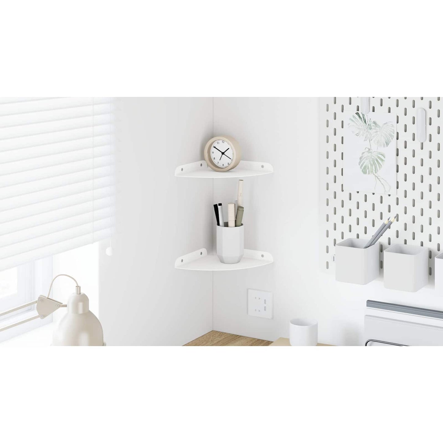 Floating Shelf with Shelf 2 pcs White 18 x 18 x 2 cm