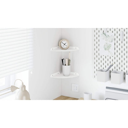 Floating Shelf with Shelf 2 pcs White 18 x 18 x 2 cm