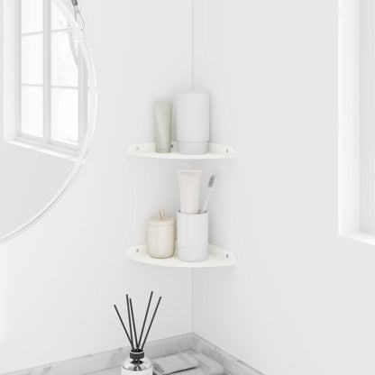 Floating Shelf with Shelf 2 pcs White 18 x 18 x 2 cm