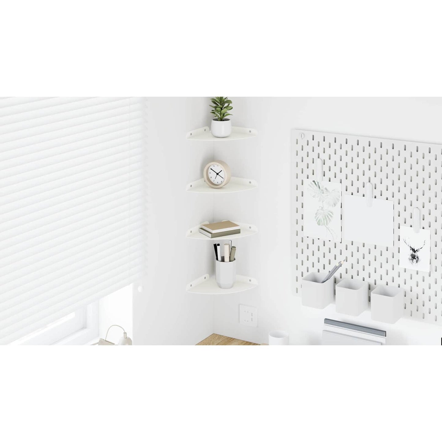Floating Shelf with Shelf 4 pcs White 18 x 18 x 2 cm