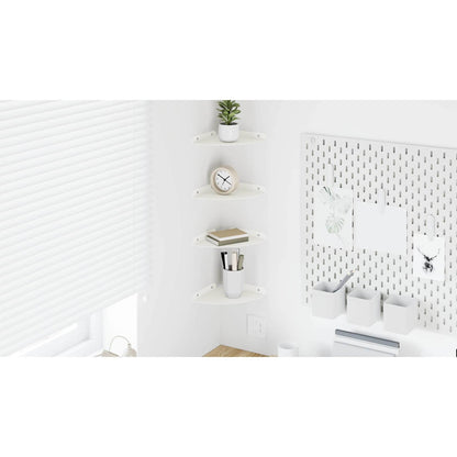 Floating Shelf with Shelf 4 pcs White 18 x 18 x 2 cm