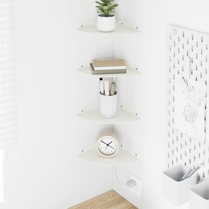 Floating Shelf with Shelf 4 pcs White 18 x 18 x 2 cm