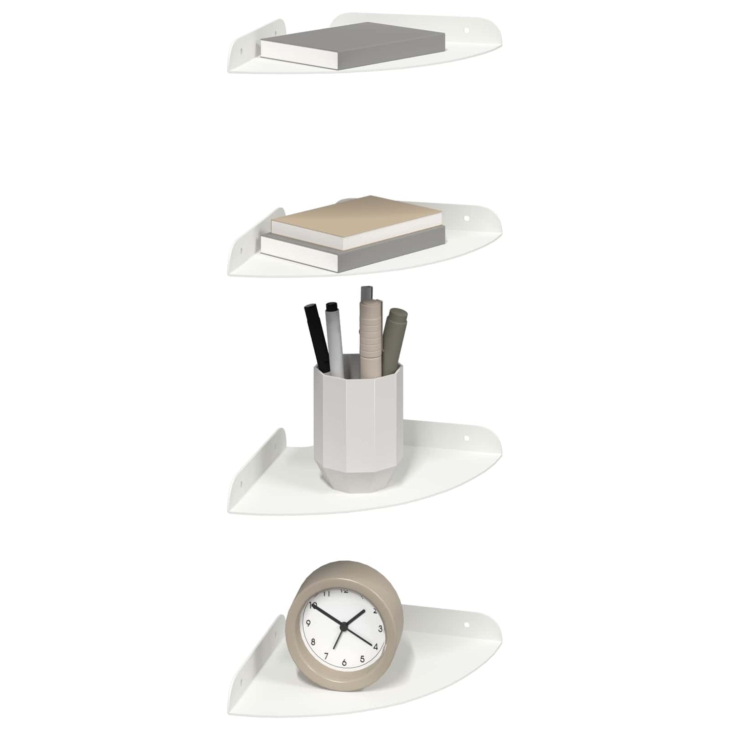Floating Shelf with Shelf 4 pcs White 18 x 18 x 2 cm