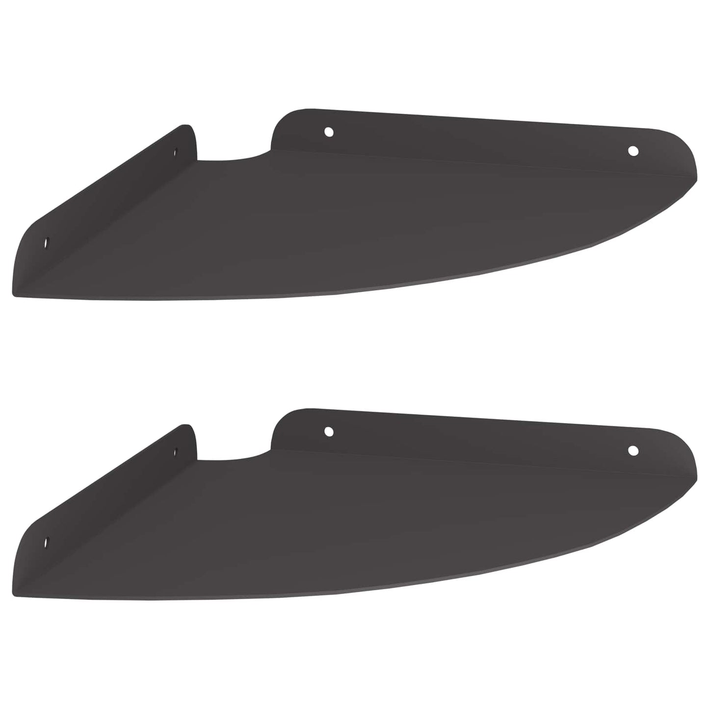 Corner Floating Shelf with Shelf 2 pcs Black 24 x 24 x 2 cm