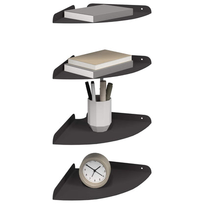 Floating Shelf with Shelf 4 pcs Black 24 x 24 x 2 cm