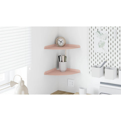 Floating Shelf with Shelf 2 pcs Pink 24 x 24 x 2 cm