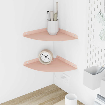 Floating Shelf with Shelf 2 pcs Pink 24 x 24 x 2 cm