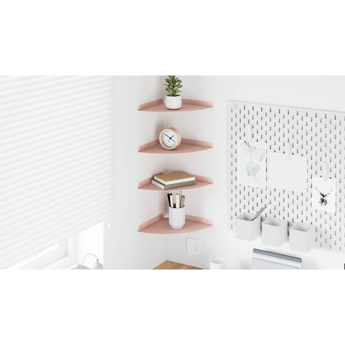 Floating Shelf with Shelf 4 pcs Pink 24 x 24 x 2 cm