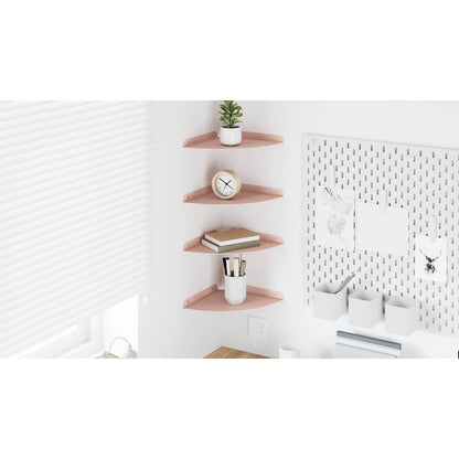Floating Shelf with Shelf 4 pcs Pink 24 x 24 x 2 cm