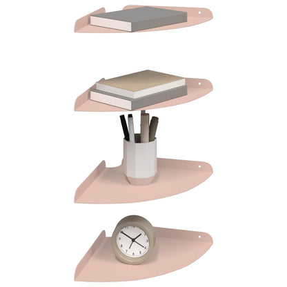 Floating Shelf with Shelf 4 pcs Pink 24 x 24 x 2 cm