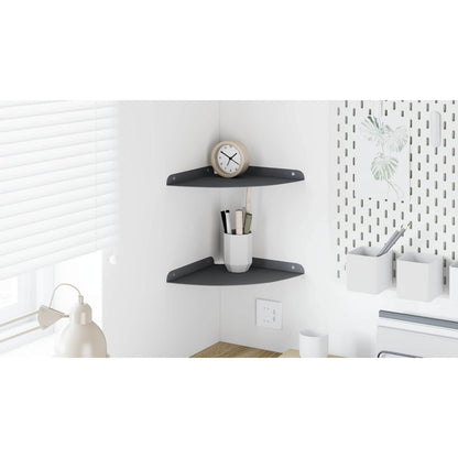 Floating Shelf with Shelf 2 pcs Anthracite 24 x 24 x 2 cm