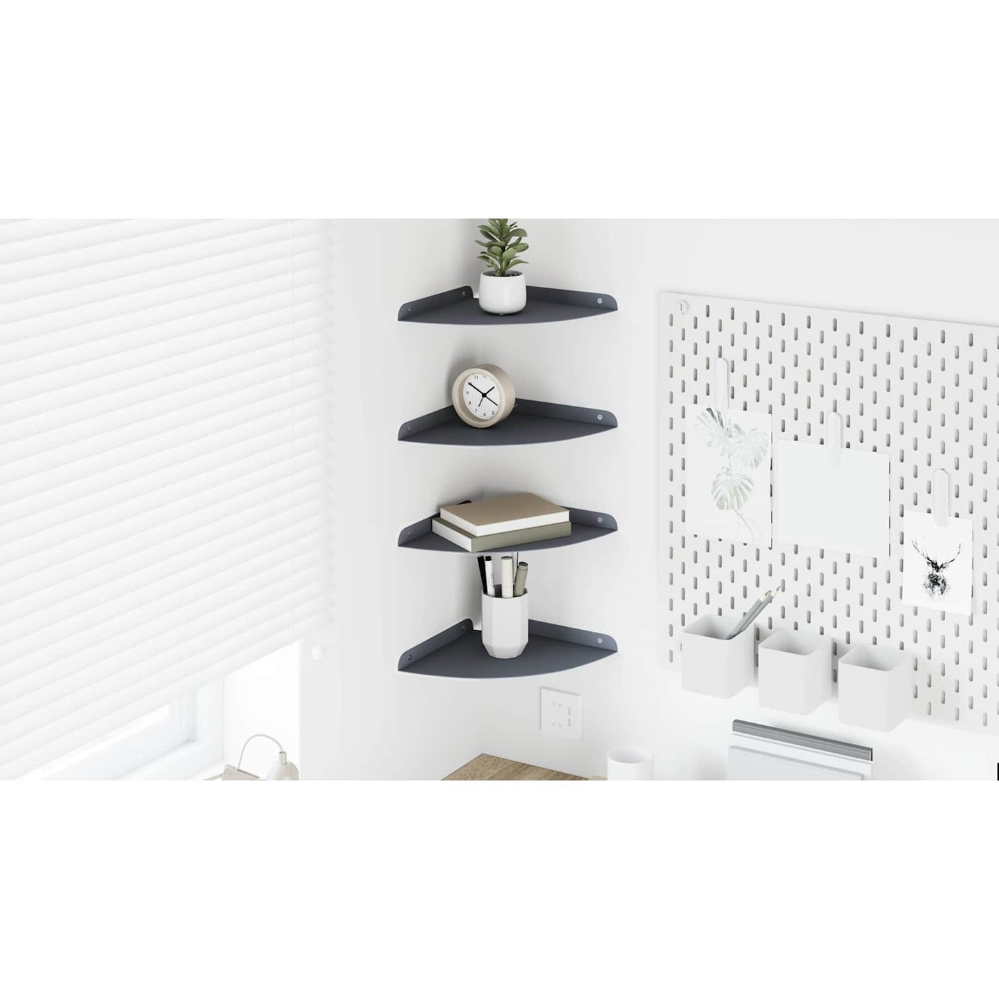 Corner Floating Shelf Corner Mount 4 pcs Anthracite