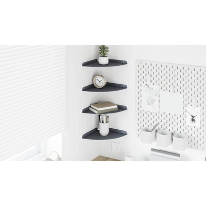 Corner Floating Shelf Corner Mount 4 pcs Anthracite