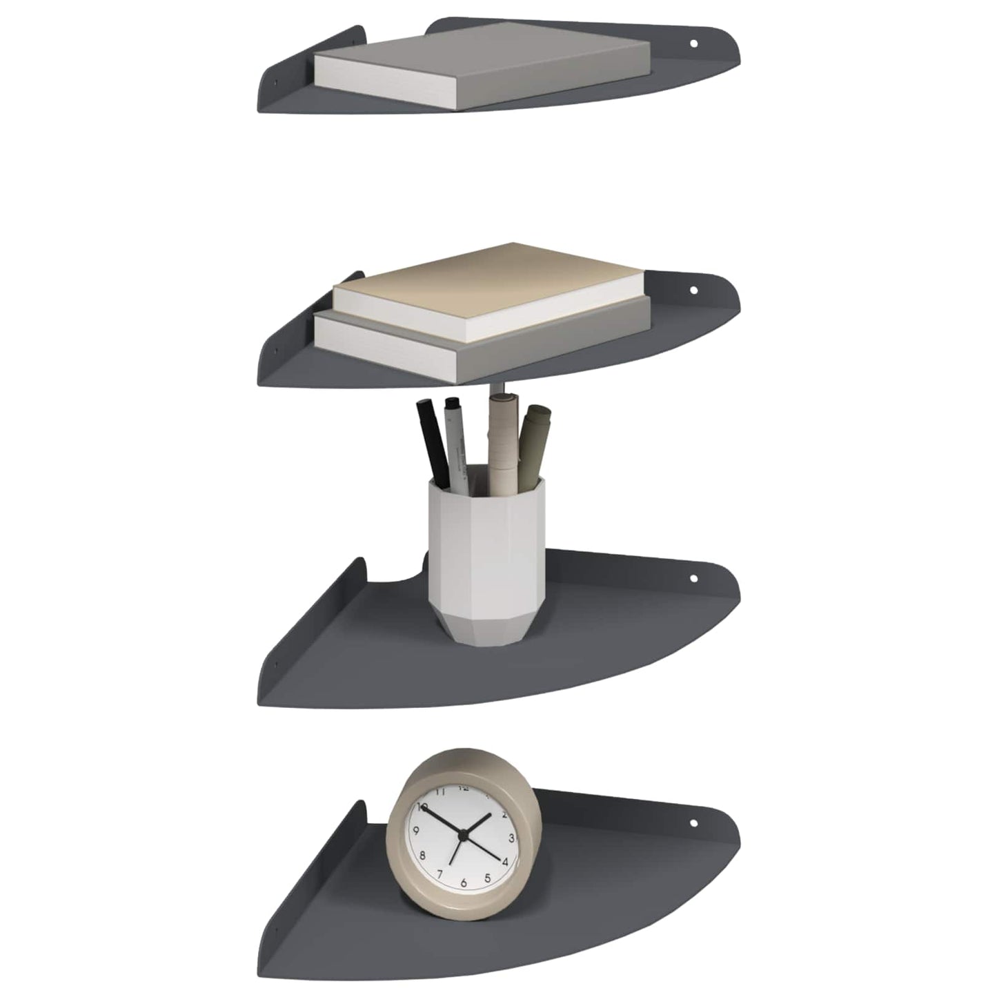 Floating Shelf with Shelf 4 pcs Anthracite 24 x 24 x 2.3 cm