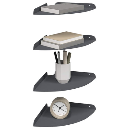 Floating Shelf with Shelf 4 pcs Anthracite 24 x 24 x 2.3 cm