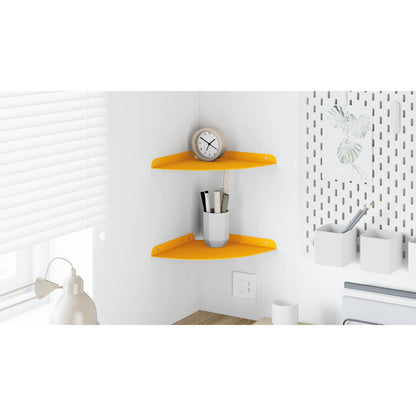 Floating Shelf with Shelf 2 pcs Mustard Yellow 24 x 24 x 2 cm
