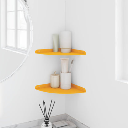 Floating Shelf with Shelf 2 pcs Mustard Yellow 24 x 24 x 2 cm