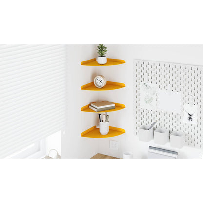 Floating Shelf with Shelf 4 pcs Mustard Yellow 24 x 24 x 2 cm