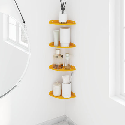 Floating Shelf with Shelf 4 pcs Mustard Yellow 24 x 24 x 2 cm
