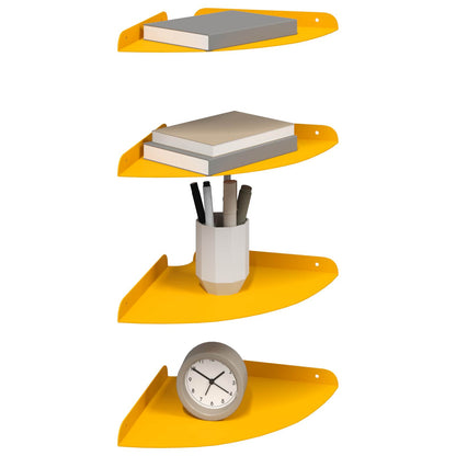 Floating Shelf with Shelf 4 pcs Mustard Yellow 24 x 24 x 2 cm