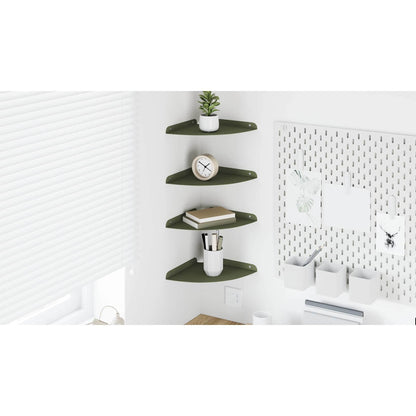 Floating Shelf with Shelf 4 pcs Olive Green 24 x 24 x 2 cm