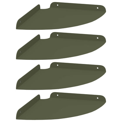 Floating Shelf with Shelf 4 pcs Olive Green 24 x 24 x 2 cm