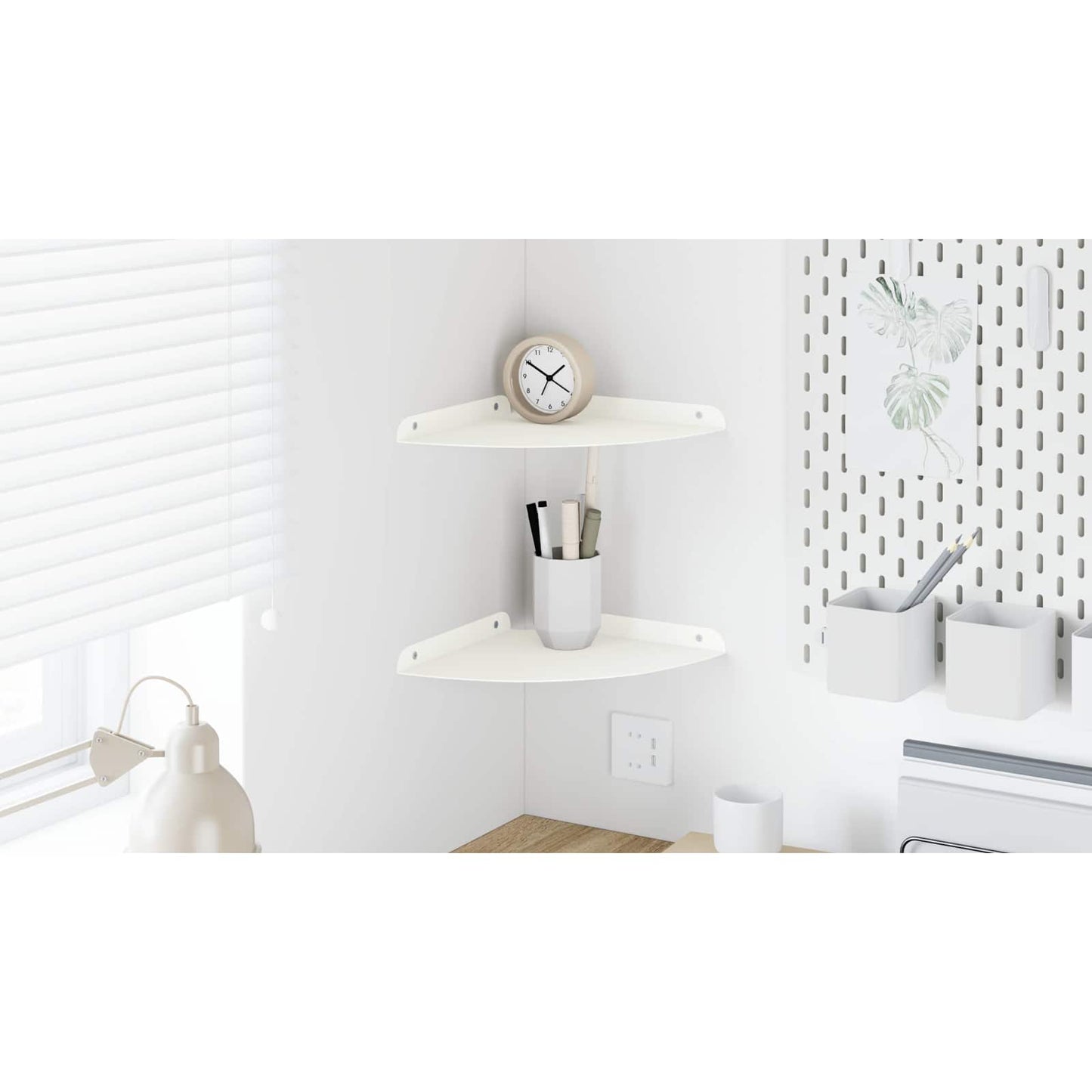Floating Shelf with Shelf 2 pcs White 24 x 24 x 2 cm