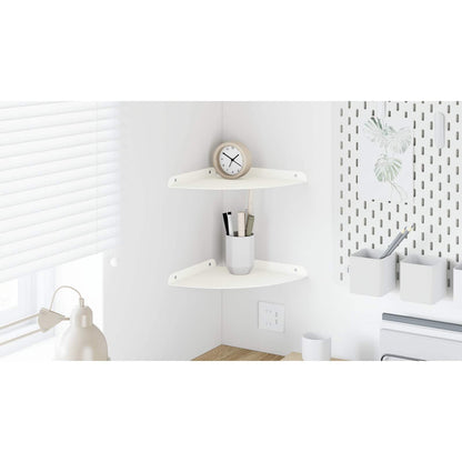Floating Shelf with Shelf 2 pcs White 24 x 24 x 2 cm