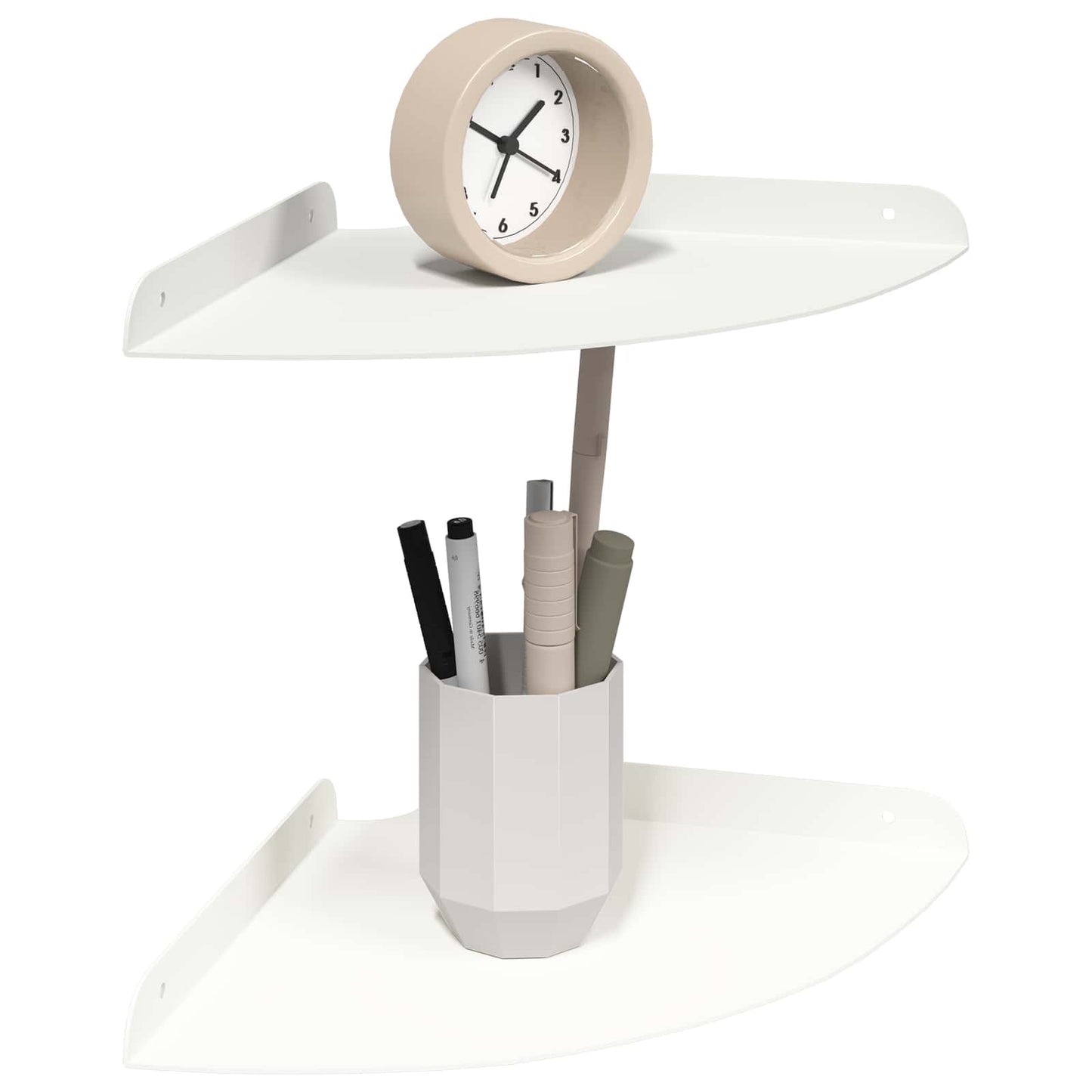 Floating Shelf with Shelf 2 pcs White 24 x 24 x 2 cm
